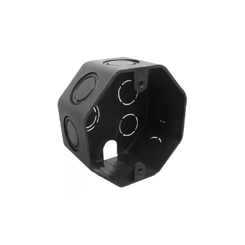 Caja de paso octogonal negro c/t. s/ag.